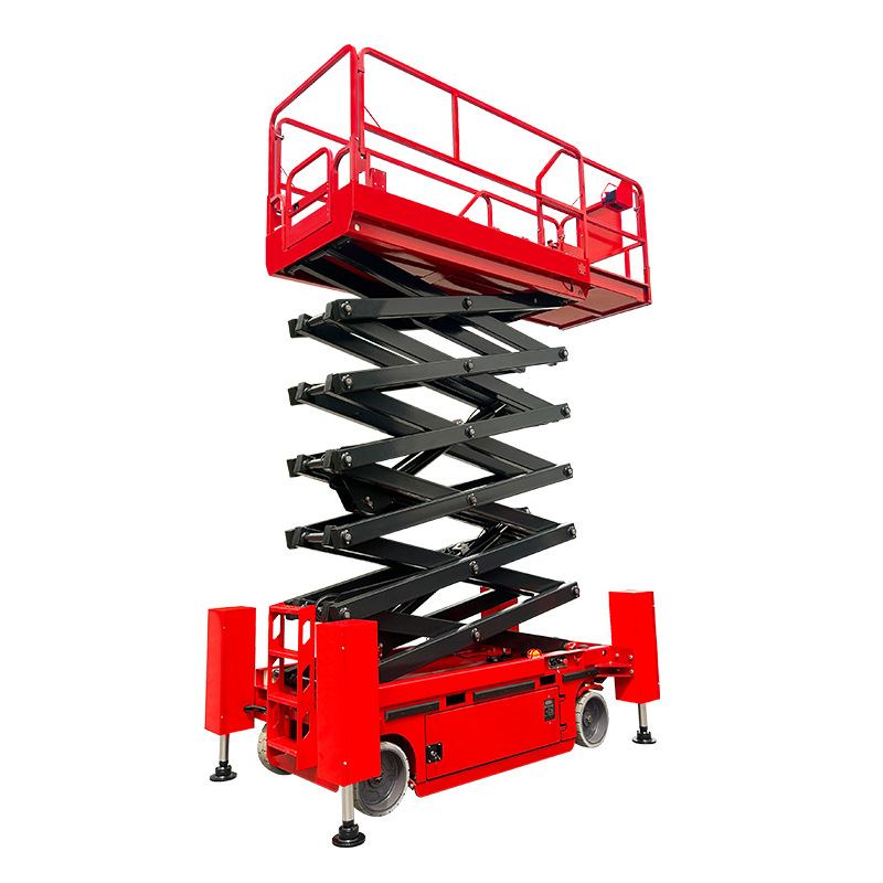 Self-propelled scissor lift platform one-key le...