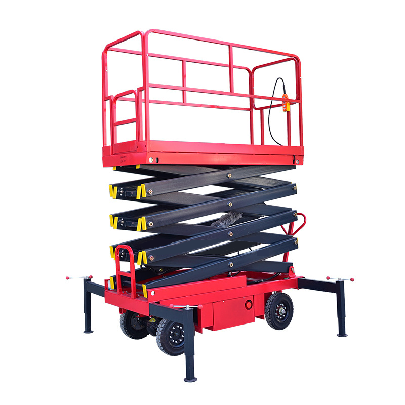 Manufacturer in-stock electric scissor lift, 4-18 meters aerial work height access vehicle, mobile scissor lift platform.