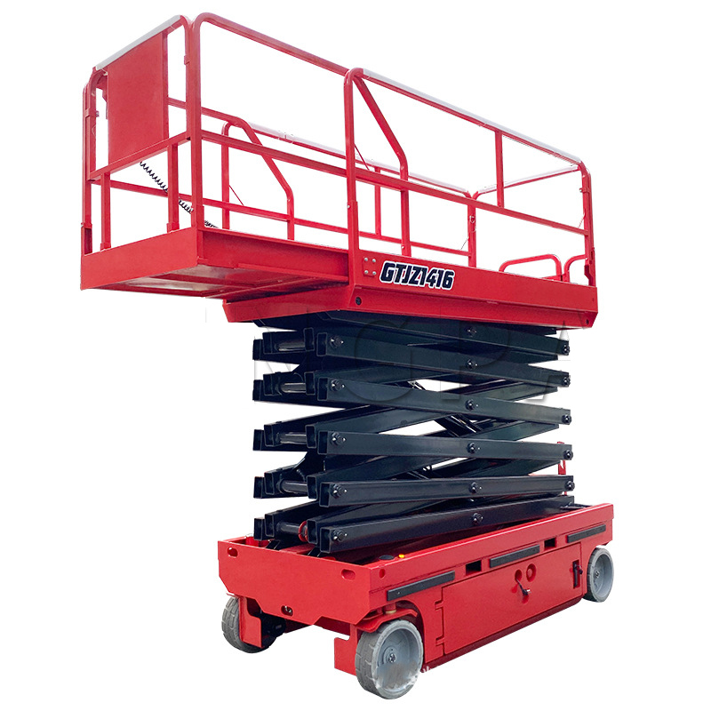 Self-propelled scissor lift platform with a height of 12 meters, hydraulic lift, fully self-propelled aerial work lift vehicle